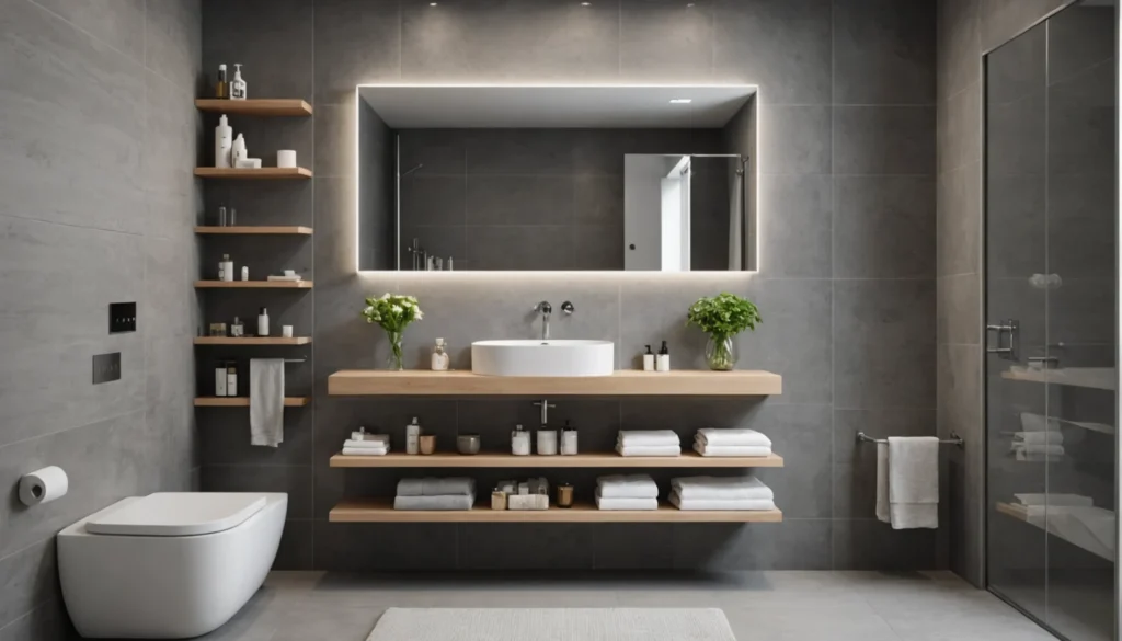 etagere murale salle de bain design