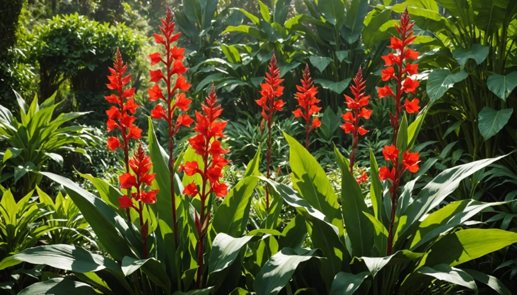 cannas fleurs rouges